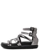 Romwe Gray Open Toe Crisscross-strap Casual Sandals