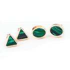 Romwe Triangle & Round Stud Earrings 2pairs