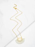 Romwe Fan Shaped Tassel Pendant Chain Necklace