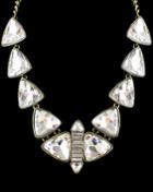 Romwe Gold Diamond Triangle Chain Necklace