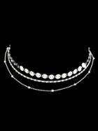Romwe Silver Sequined Multi-layer Necklace Collar