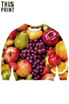 Romwe This Is Print Fresh Fruit Print Long-sleeved Sweatshirt