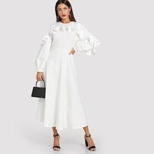 Romwe Flounce Trim Fit & Flare Dress