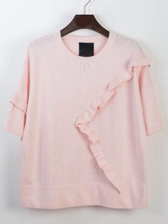 Romwe Fungus Edge Knit Sweater