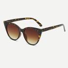 Romwe Leopard Frame Tinted Lens Sunglasses