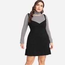 Romwe Plus 2 In 1 Knit Dress