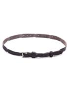 Romwe Coffee Head Layer Cowhide Leather Skinny Belt