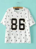 Romwe Tower Print White T-shirt