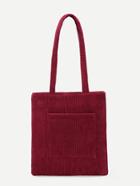Romwe Corduroy Shopper Bag