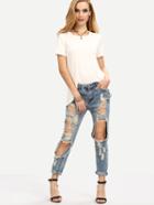 Romwe Distressed Boyfriend Jeans