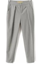 Romwe Grey Pockets Crop Pant