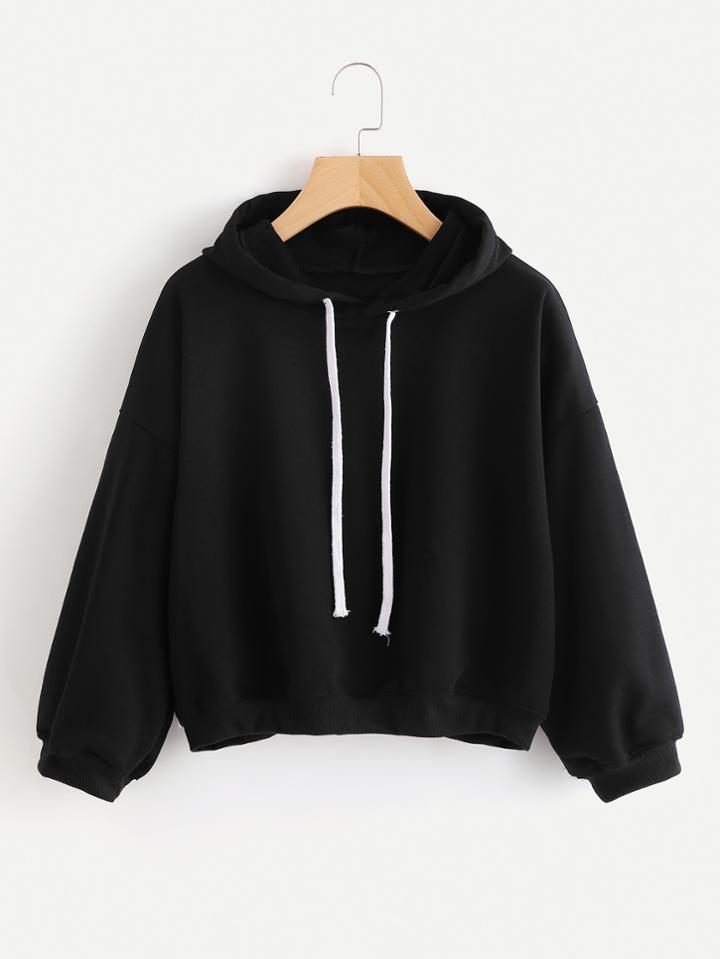 Romwe Hooded Drawstring Sweatshirt