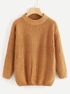 Romwe Turtleneck Textured Knit Sweater