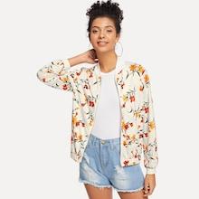 Romwe Floral Print Jacket