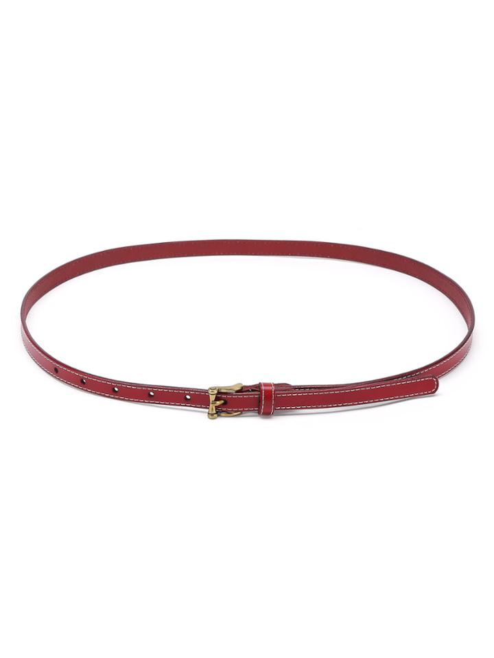 Romwe Faux Leather Skinny Belt