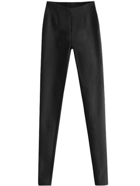 Romwe Side Zipper Slim Black Leggings