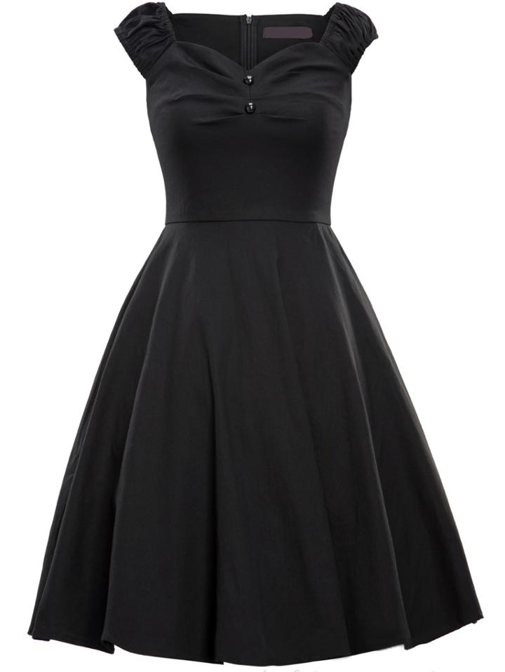Romwe Heart Shape Collar Polka Dot Flare Dress