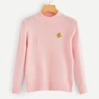 Romwe Banana Patched Ribbed Jumper