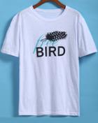 Romwe Feather Letter Print T-shirt
