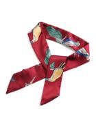 Romwe Parrot Print Twilly Scarf