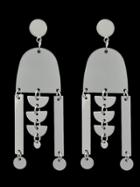Romwe Silver New Sequined Tassel Earrings