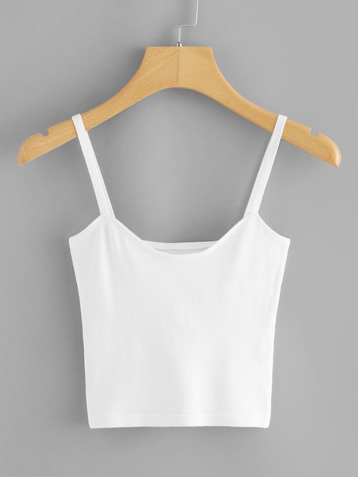 Romwe Solid Knit Cami Top