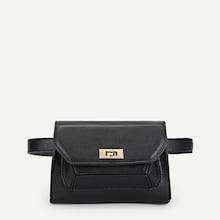 Romwe Pu Flap Bum Bags With Chain Strap