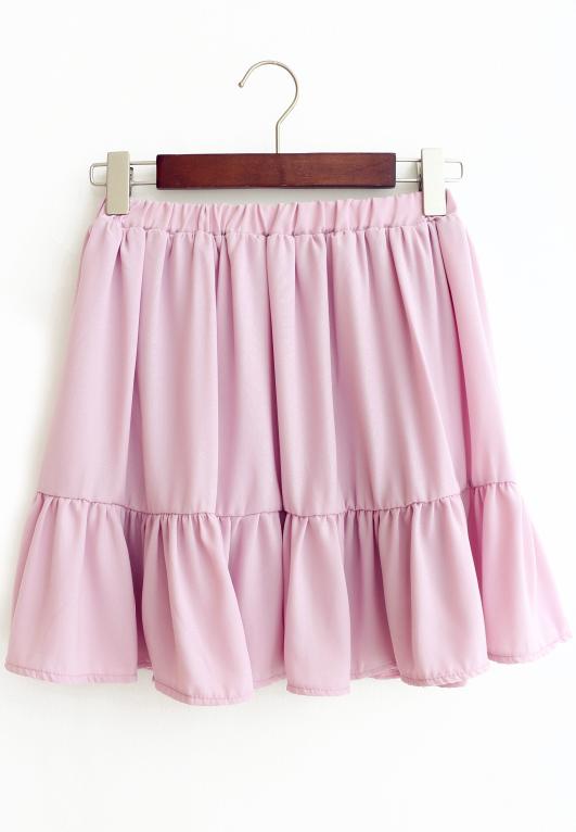 Romwe Elastic Waist Peplum Hem Skirt