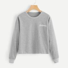 Romwe Letter Detail Sweatshirt