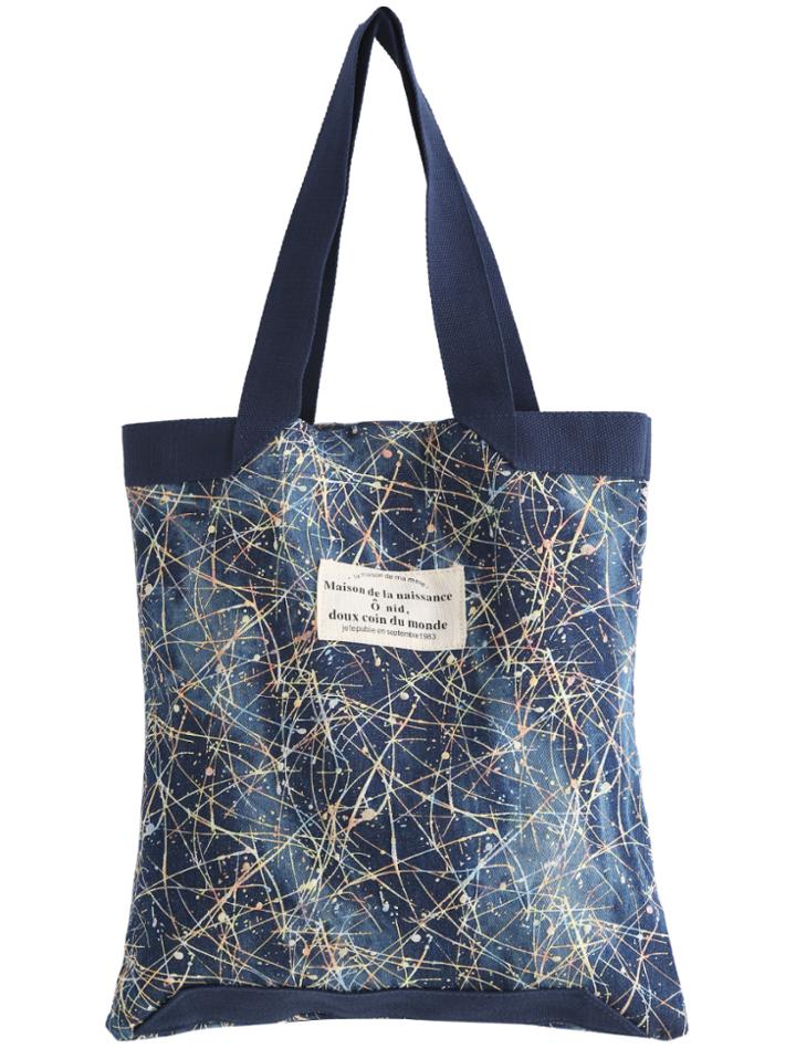Romwe Blue Graffiti Print Shoulder Bag