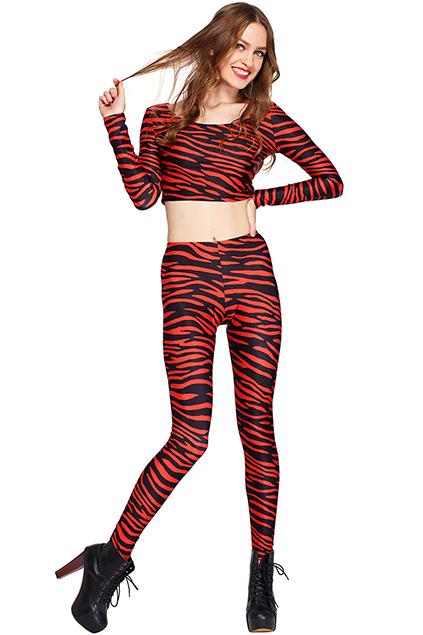 Romwe Bloody Zebra Leggings