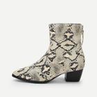 Romwe Snakeskin Print Point Toe Ankle Boots