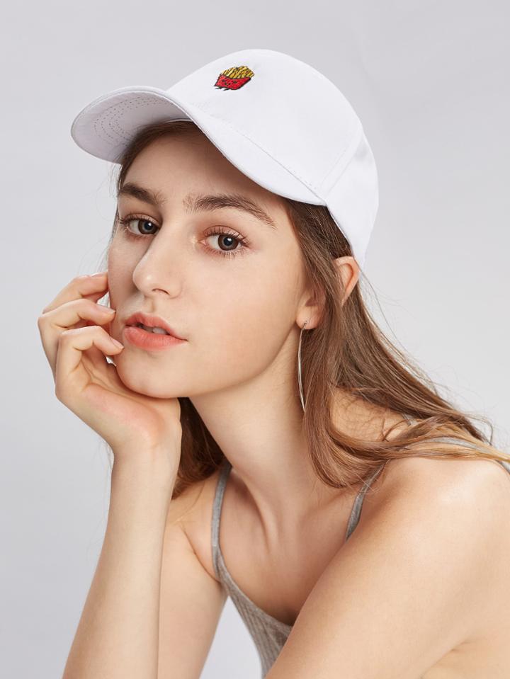 Romwe French Fries Embroidery Baseball Cap