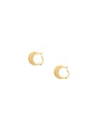 Romwe Gold Carved Arc Earrings