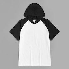 Romwe Guys Color Block Raglan Sleeve Hoodie