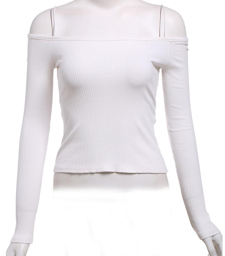Romwe Off-shoulder Back Hole White Sweater