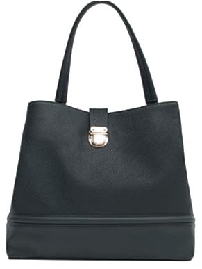 Romwe Dark Green Push Lock Pu Bag