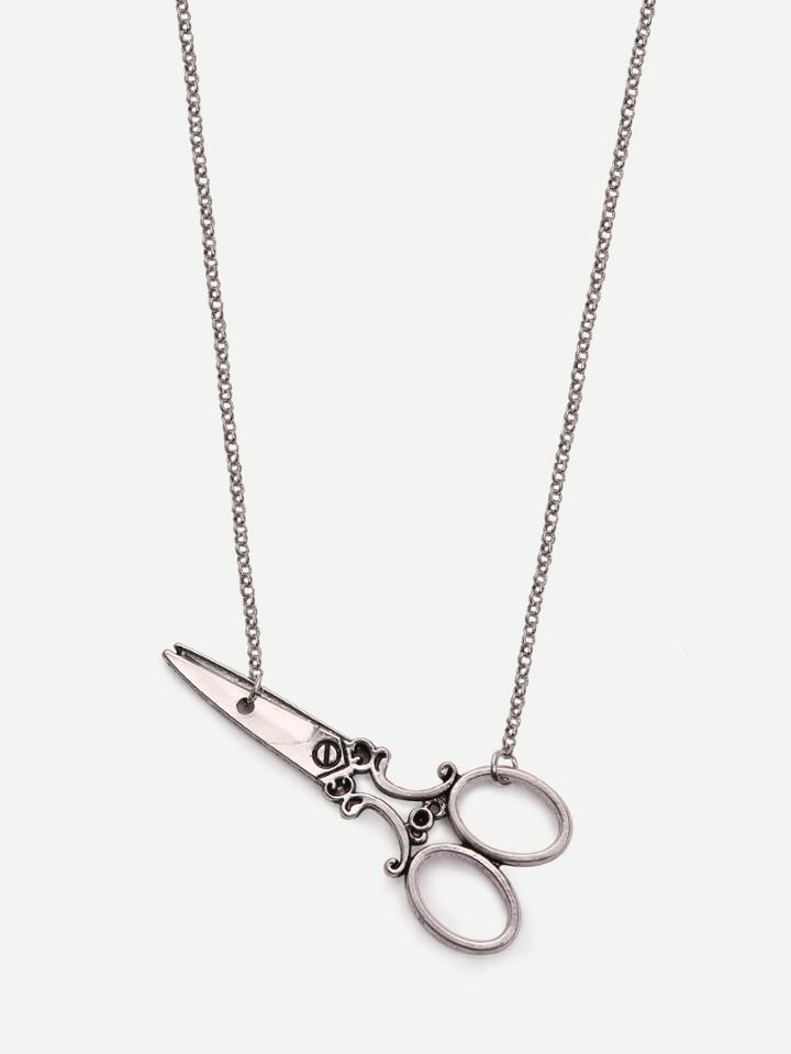Romwe Scissor-shaped Pendant Necklace