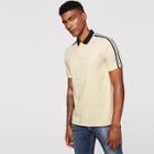 Romwe Guys Striped Sleeve Half Placket Polo Shirt
