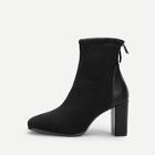 Romwe Back Bow Tie Design Suede Boots