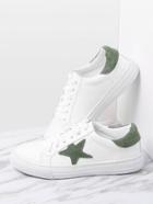 Romwe Contrast Star Pattern Lace Up Sneakers