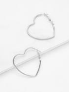 Romwe Open Heart Design Drop Earrings