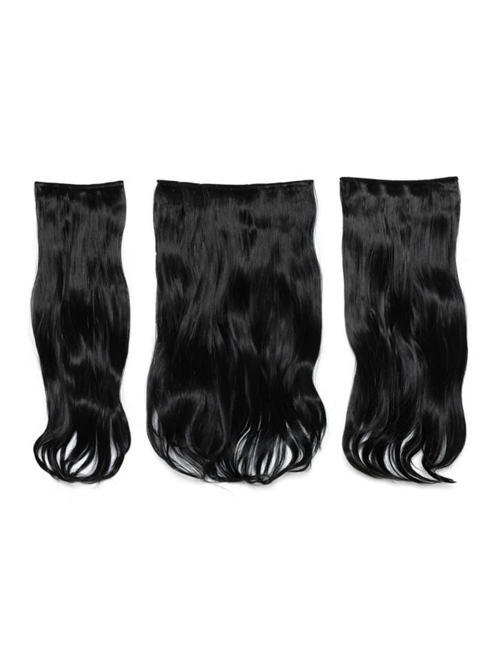 Romwe Natural Black Clip In Soft Wave Hair Extension 3pcs