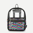 Romwe Clear Sequin Decoration Backpack