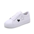 Romwe Star Embroidered Low Top Sneakers