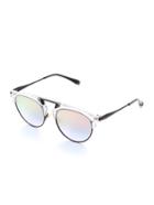 Romwe Clear Frame Flat Lens Sunglasses