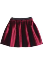 Romwe Pleated Flare Short Skirt