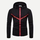 Romwe Men Contrast Trim Zip Up Hoodie