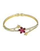 Romwe Elegant Rhinestone Flower New Gold Bracelet Designs
