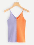 Romwe Color Block Knit Cami Top